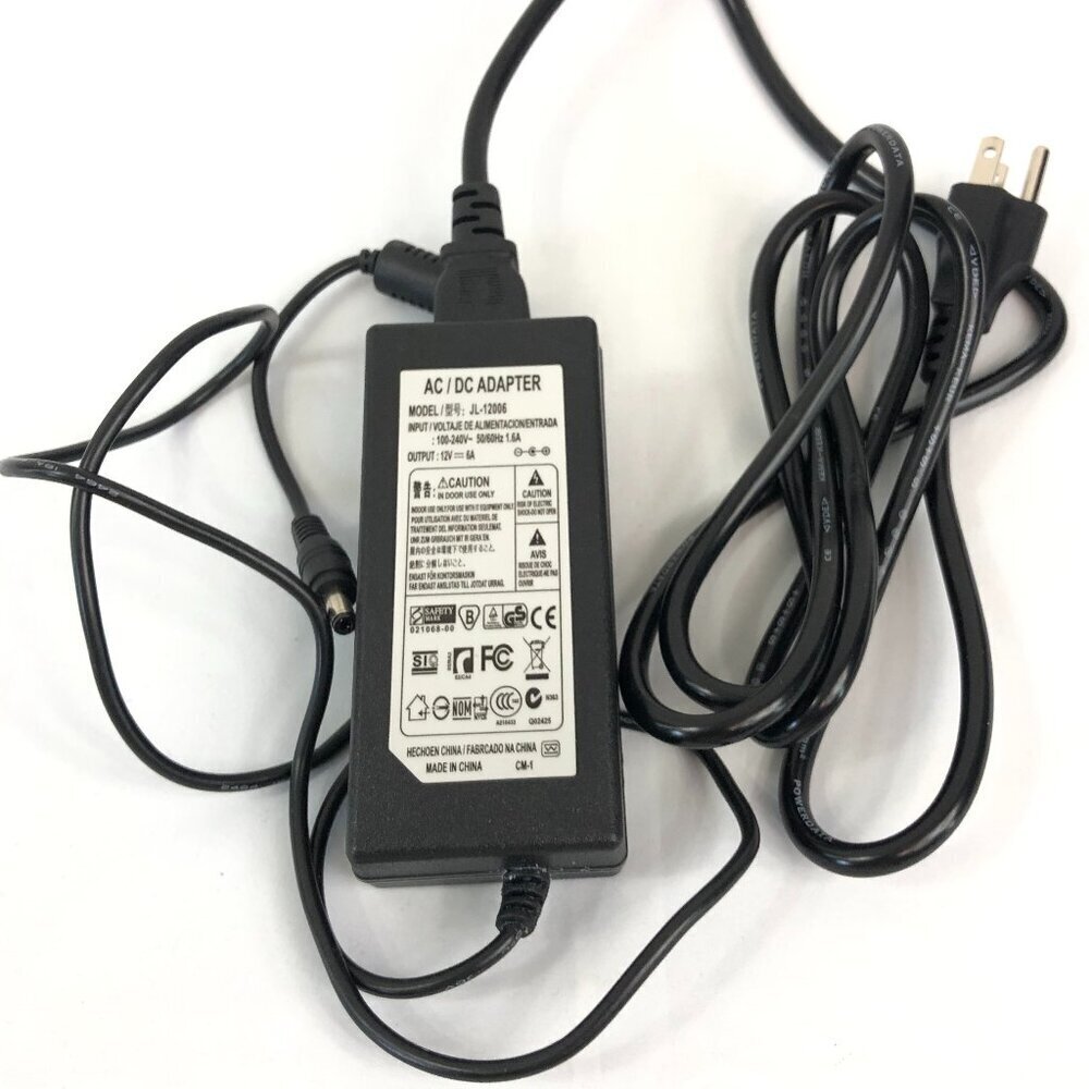AC/DC Adapter Model JL-12006 Input 100-240V 1.6A Output 12V=6A